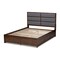 Baxton Studio Macey Grey Upholstered Walnut Finished King Size Storage Platform Bed 146-8196 - alternate 9